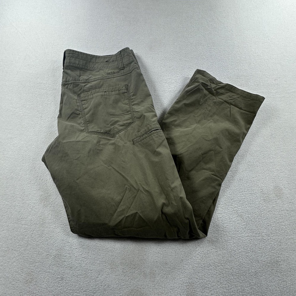 Kuhl Slax Pants Mens 36 Green Stretch Chino Hiking Outdoor Casual Enduro Fabric - Picture 1 of 16